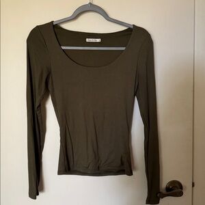 Heart Hips Olive Ribbed Top